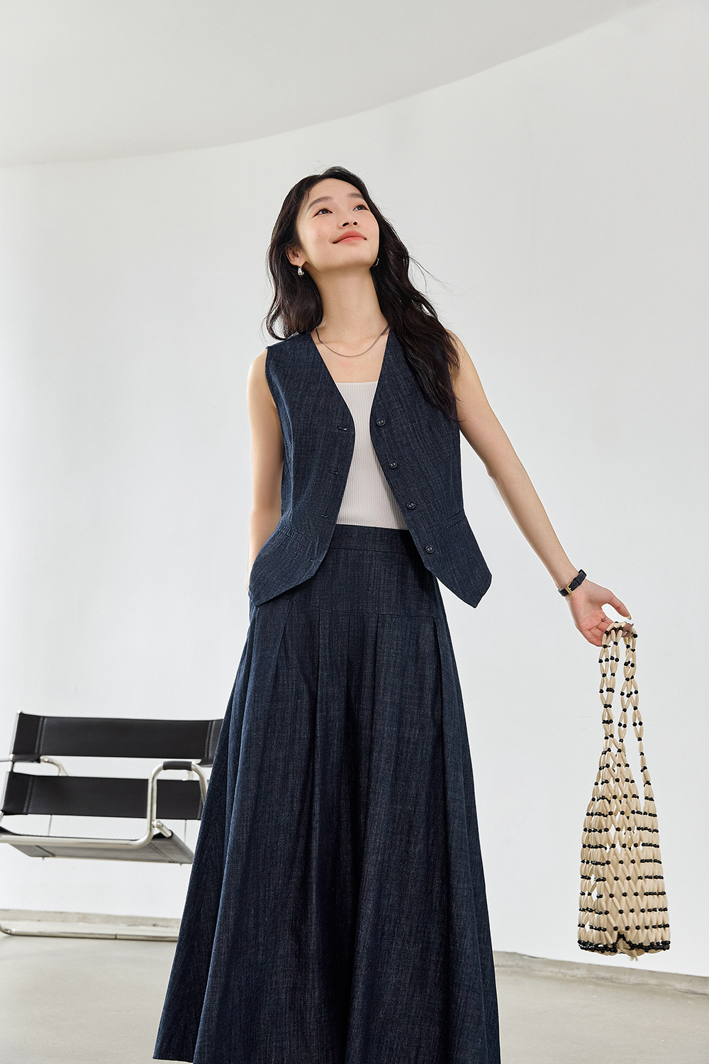 100% Cotton Vest Denim Suit