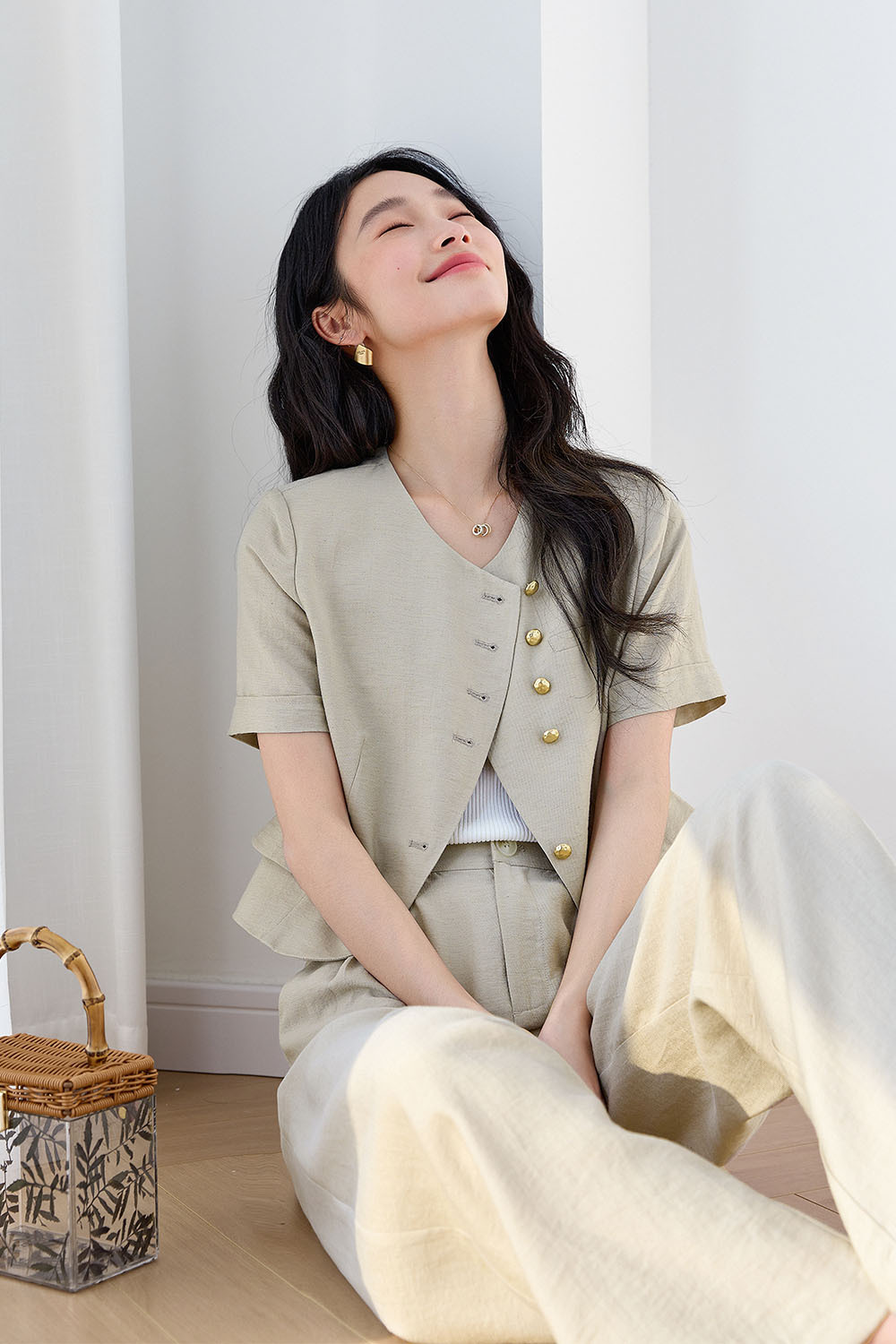 Round Neck Loose Casual Suit