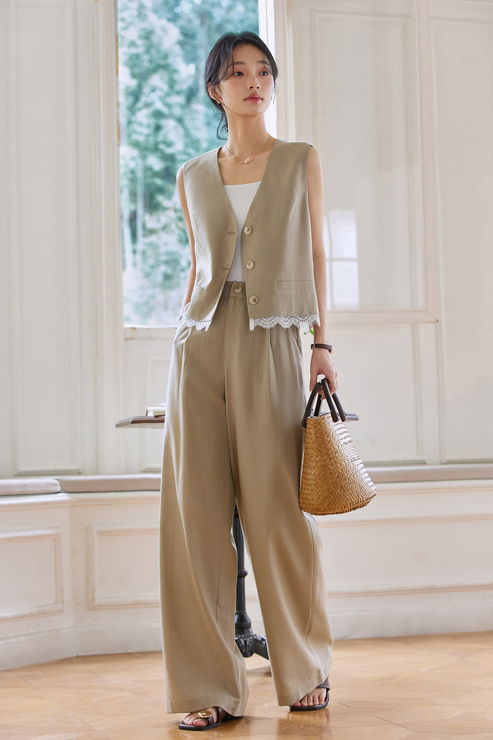 Tencel Lace Patchwork Suit