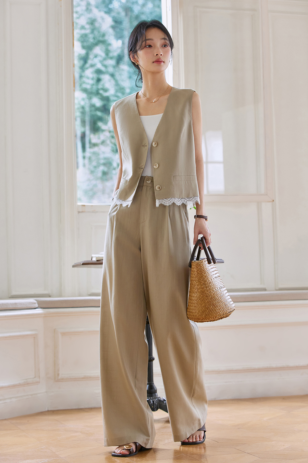 Tencel Lace Patchwork Suit