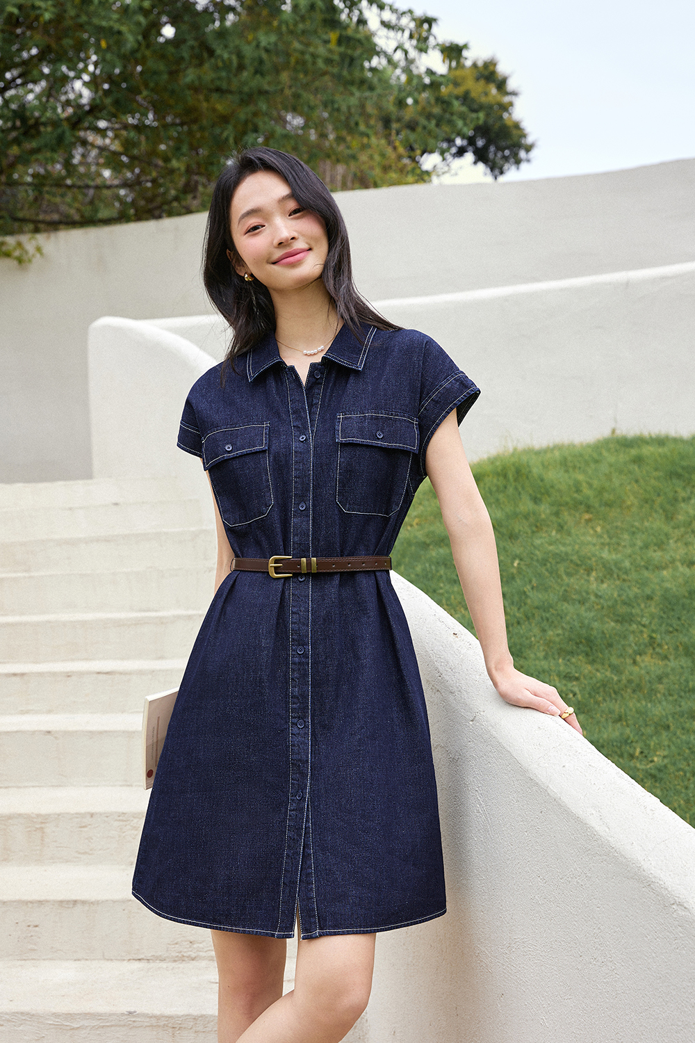 Straight Washed Denim Dress