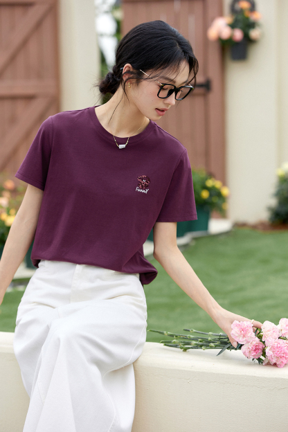 Puppy Sequin Straight T-Shirt