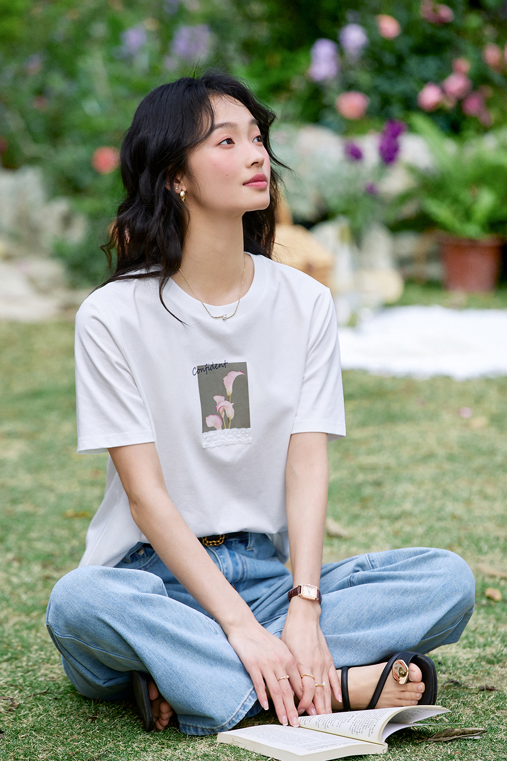 Exquisite Printed Round Neck T-Shirt