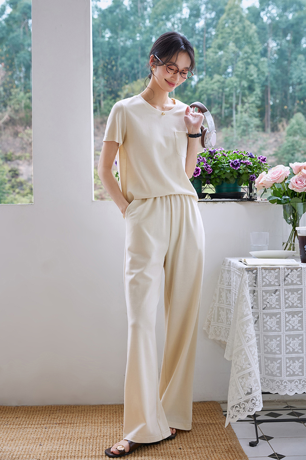 Minimalistic and Commute Wide-leg Pants Suit-VIMLYSTORE