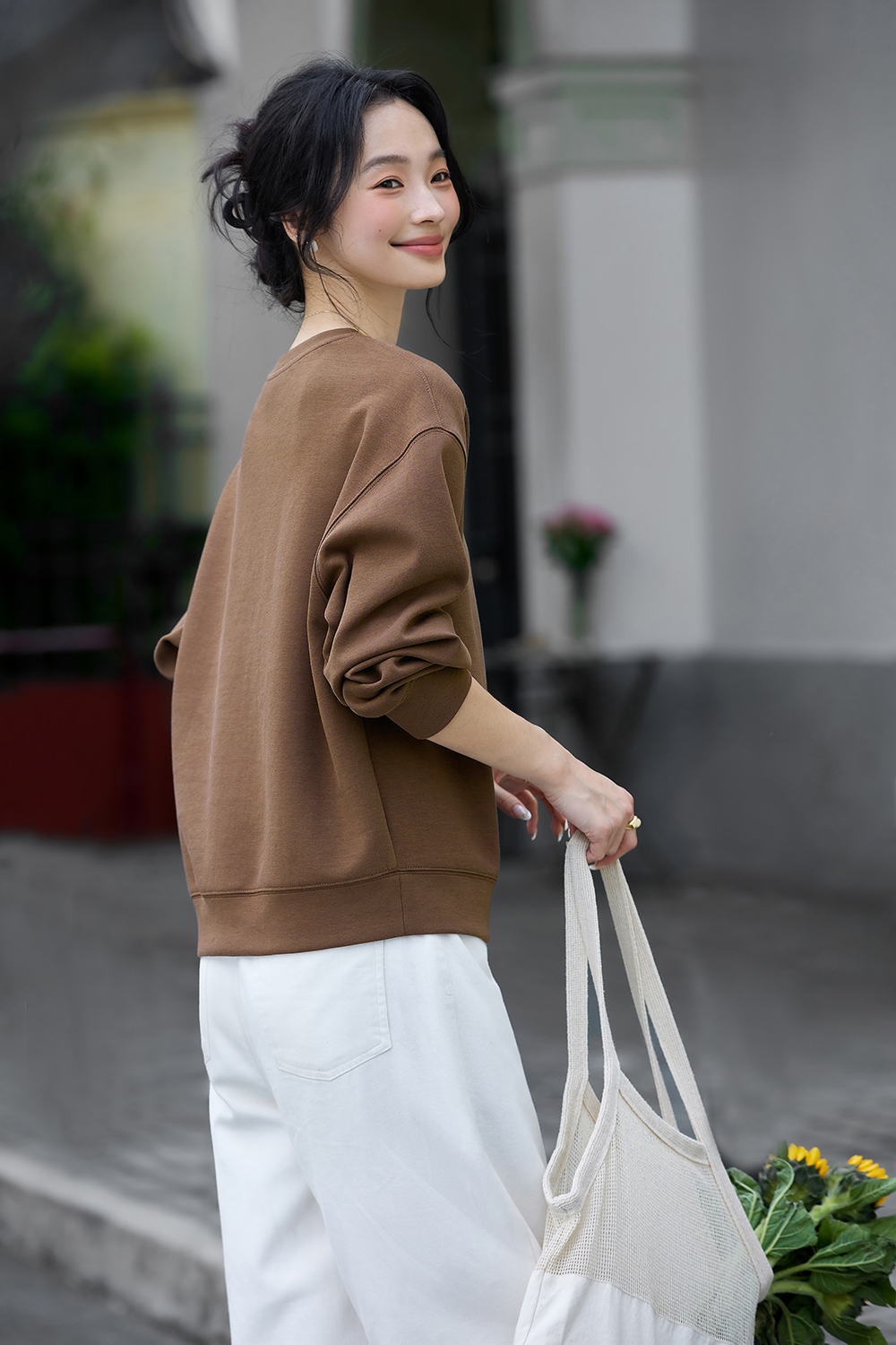 Elegant Slimming Embroidered Sequin Round Neck Long Sleeve Sweatshirt-VIMLYSTORE