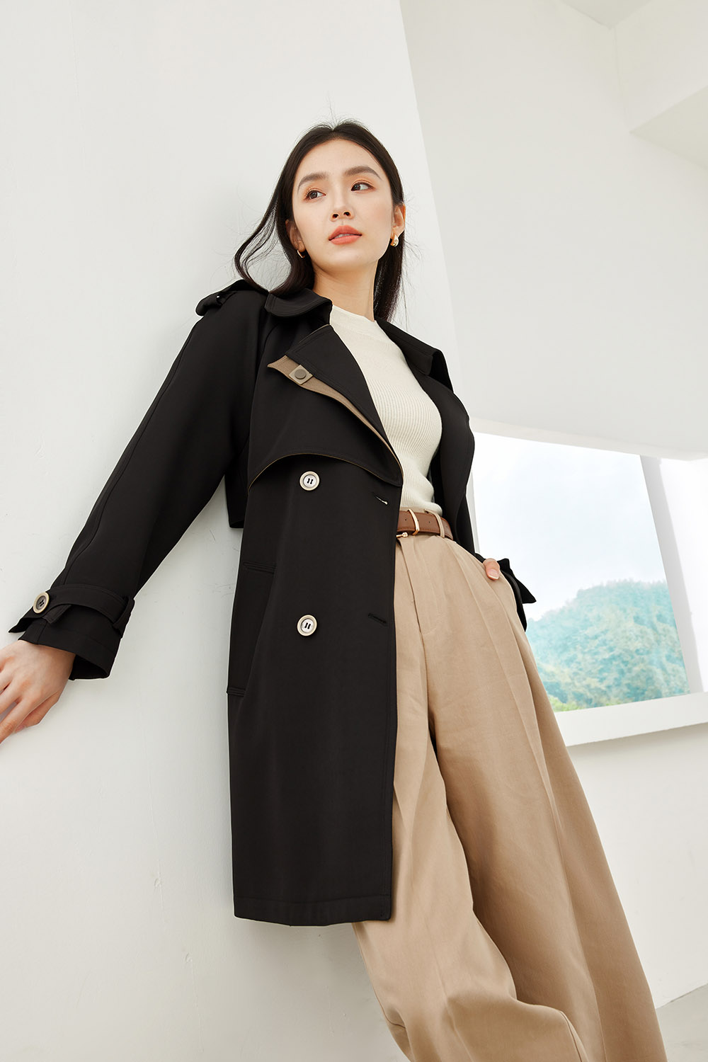 Mid-Length Trench Coat