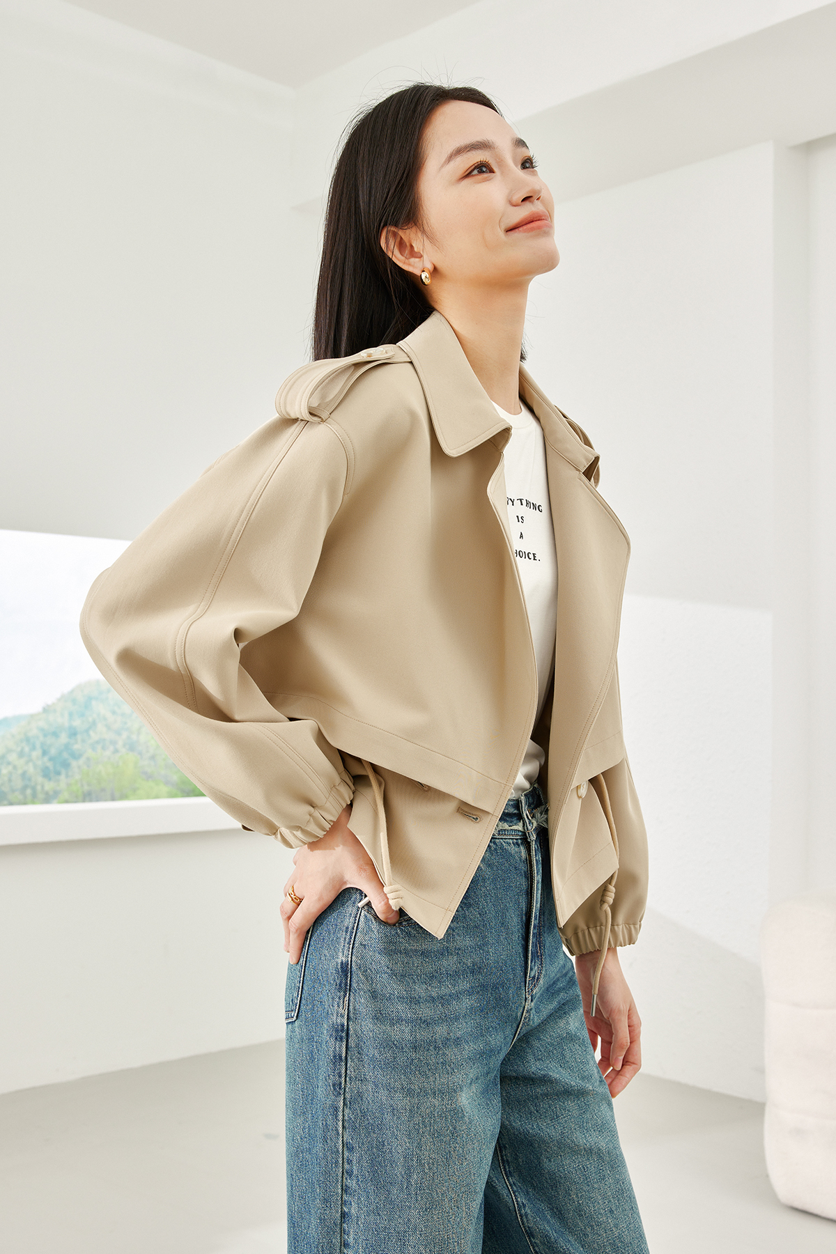 Short Trench Coat Jacket