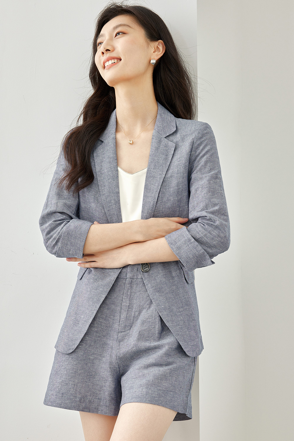 Cotton and linen suit-VIMLYSTORE