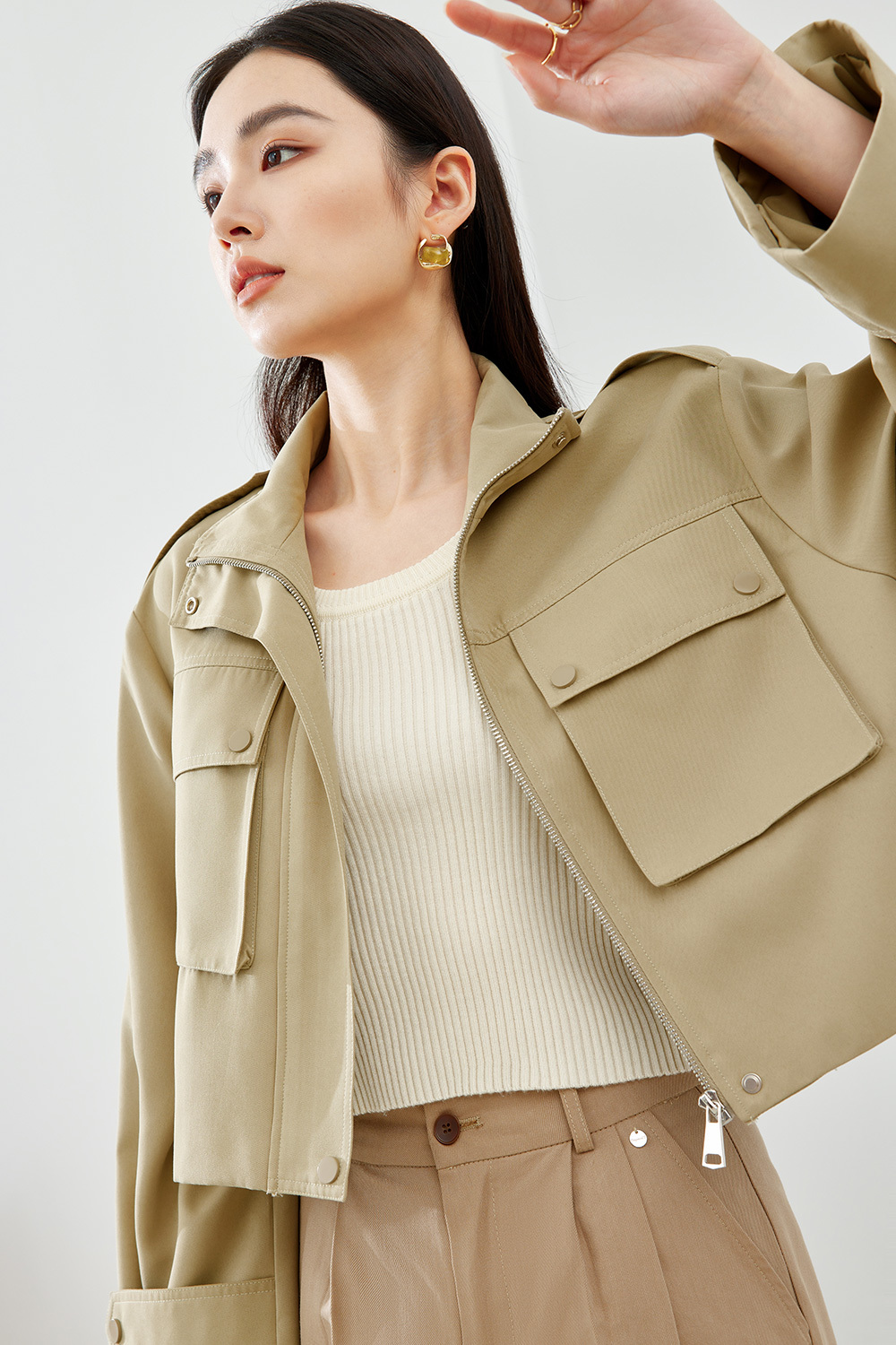 Work style zipper jacket