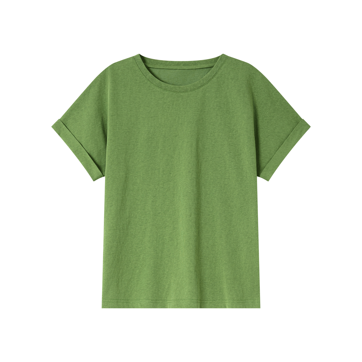 Round Neck Solid Color T-Shirt