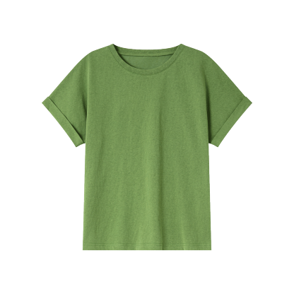 Round Neck Solid Color T-Shirt
