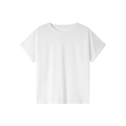 Round Neck Solid Color T-Shirt