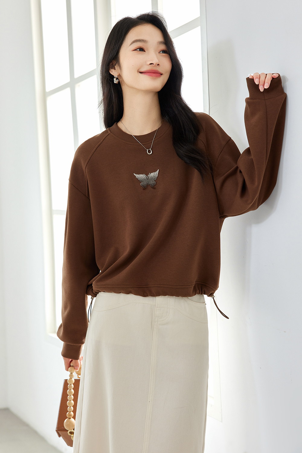 Gradient Three-Dimensional Butterfly Sweatshirt