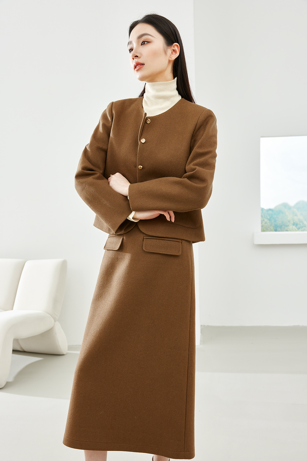 Tucked Cotton Elegant Two Piece Set