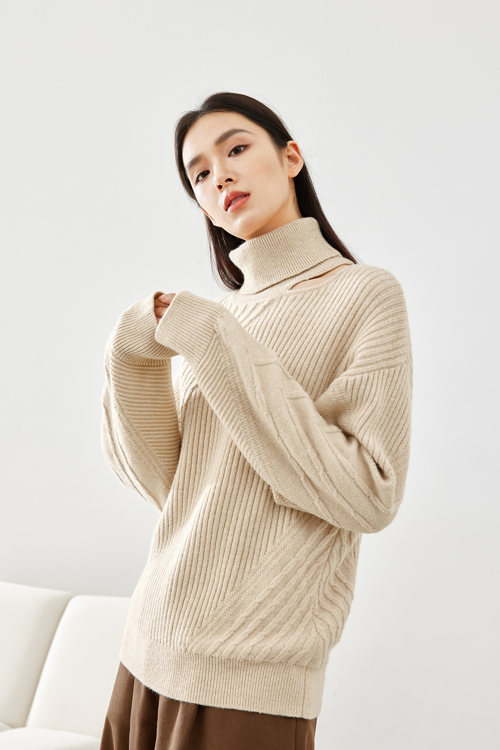 Turtleneck Chunky Sweater