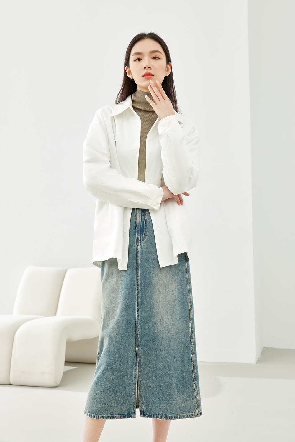 Classic Solid Color Cotton Jacket