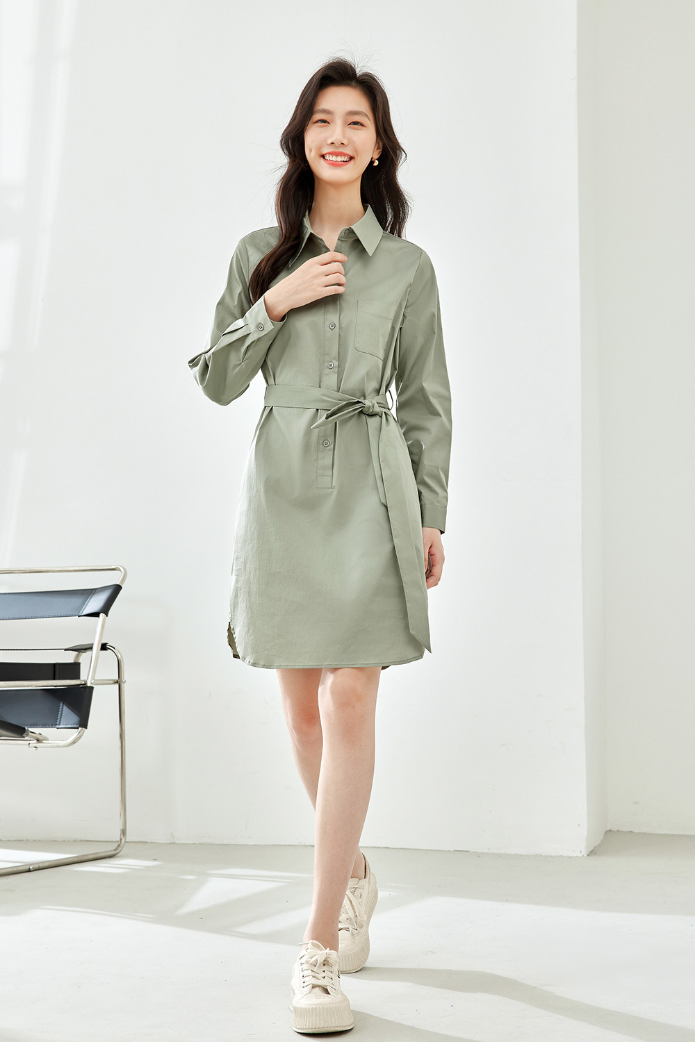 Cotton Solid Color Dress