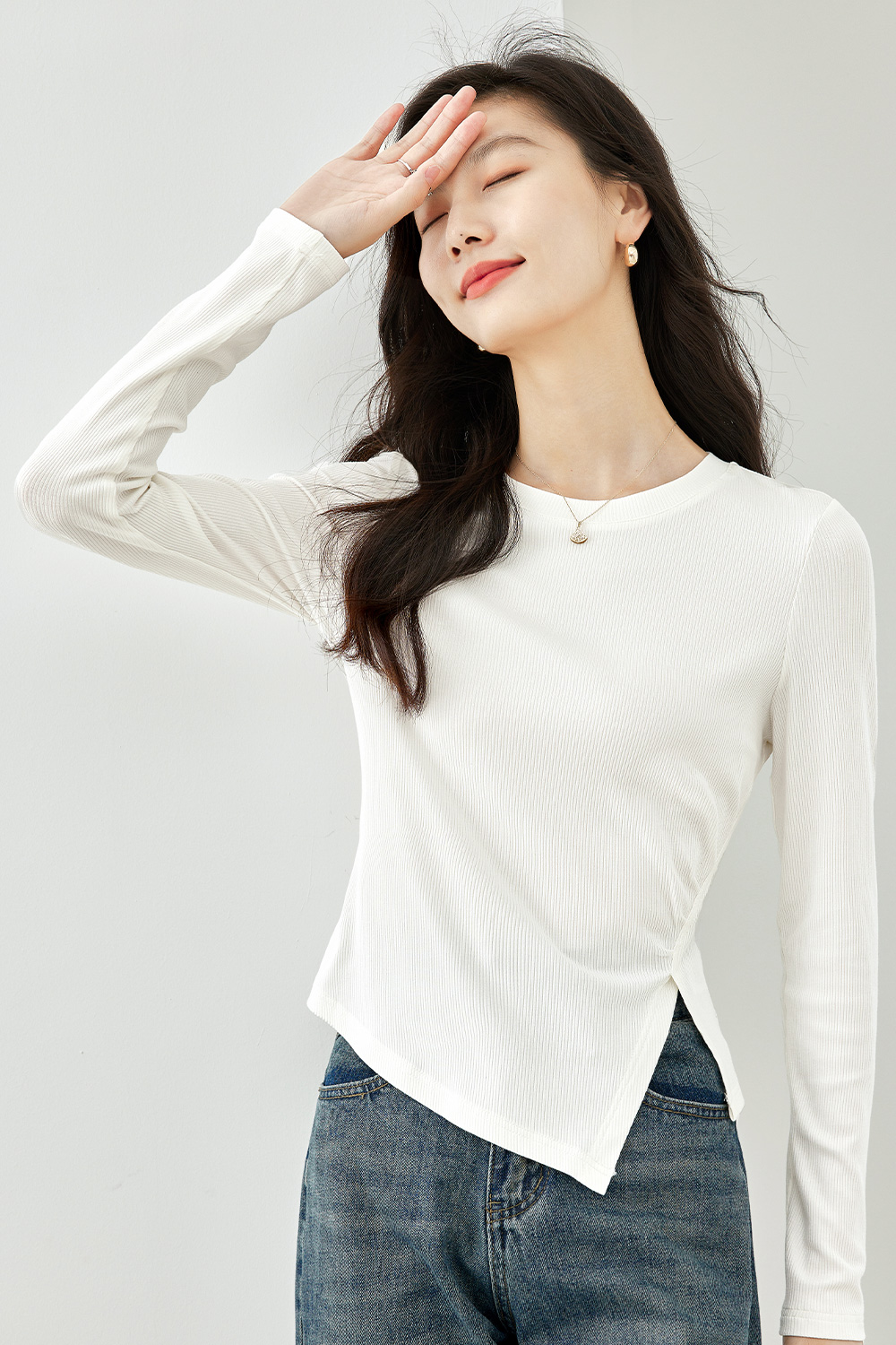 Pleated fashion T-shirt-VIMLYSTORE