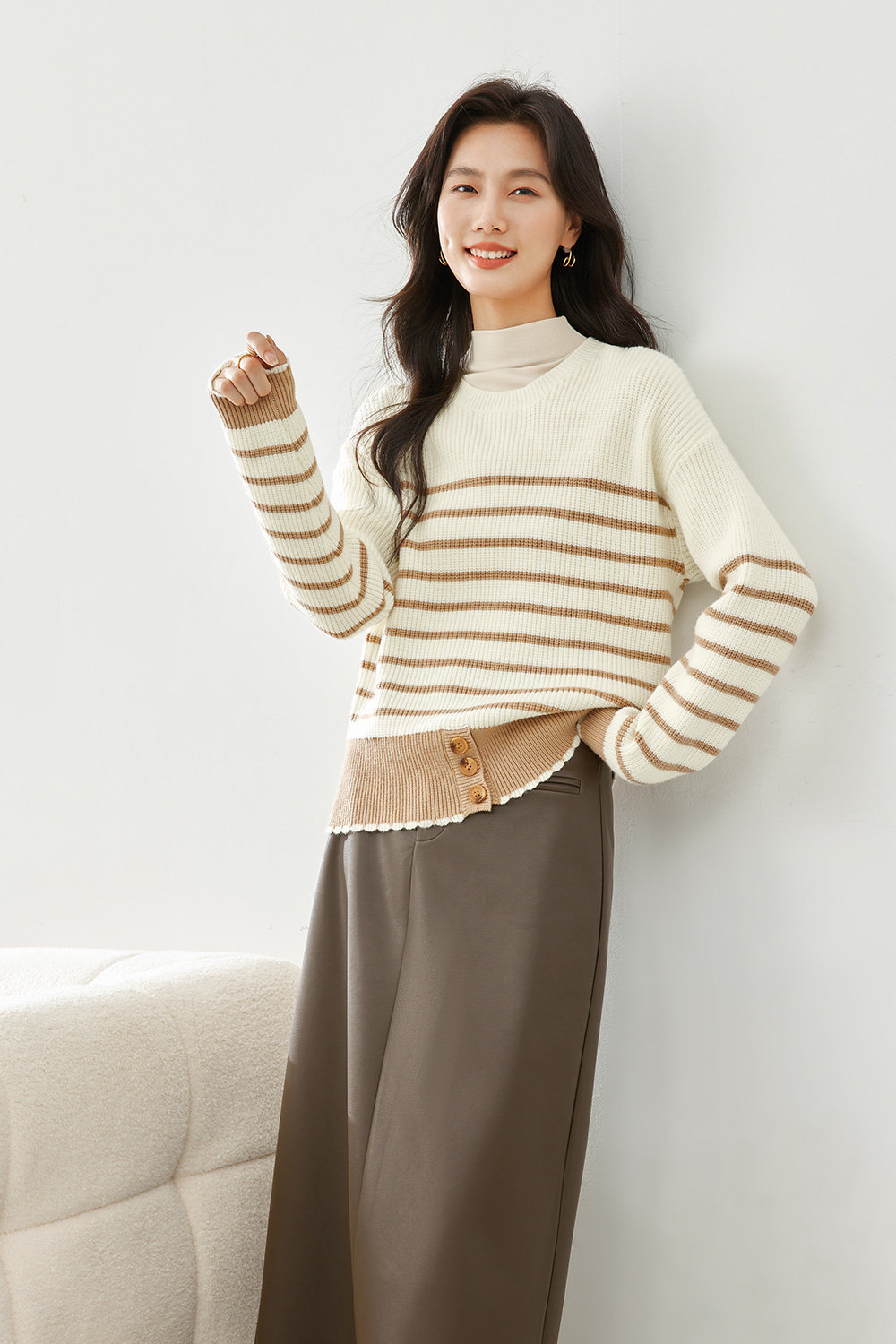 Striped knit sweater