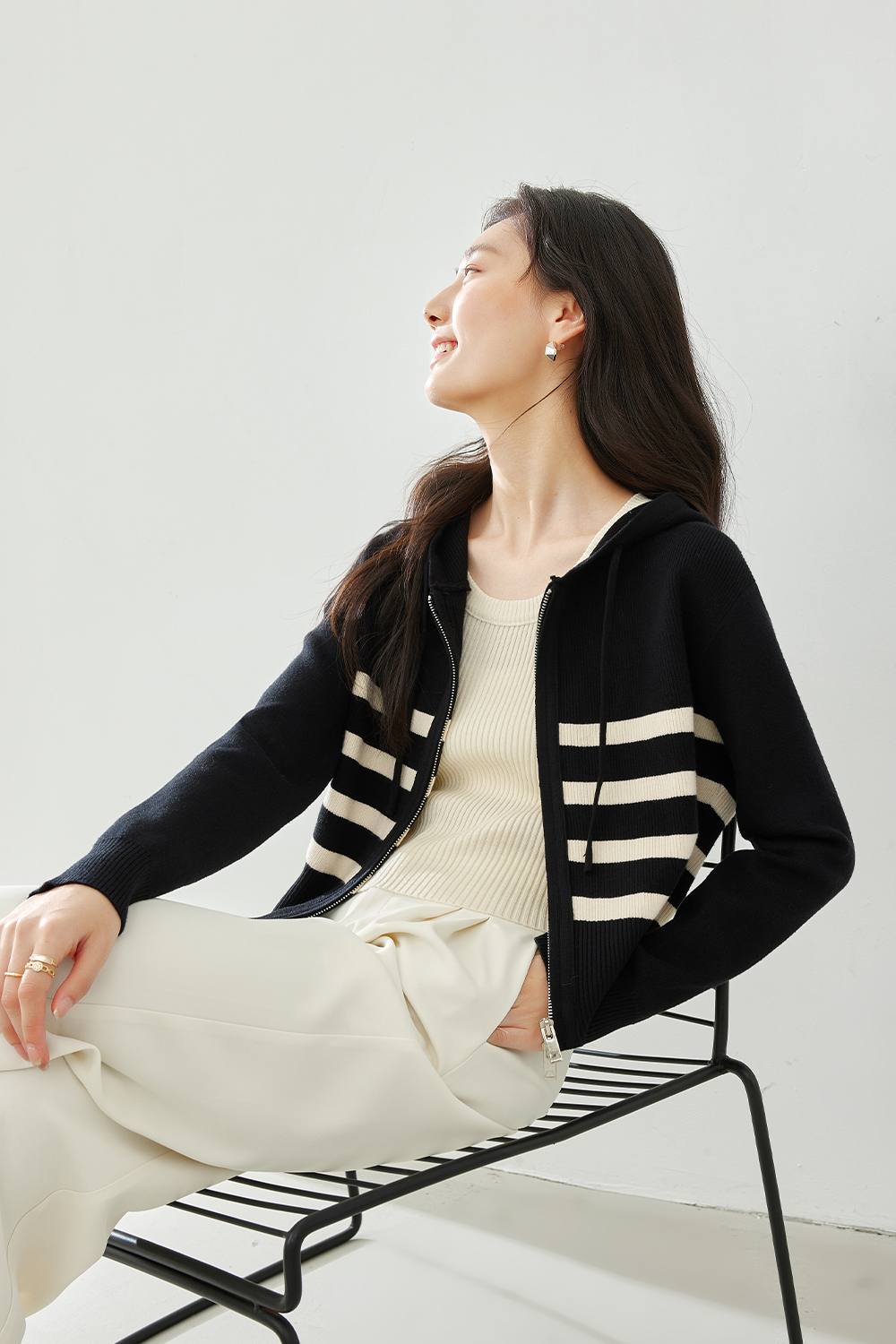 Striped Hooded Sweater