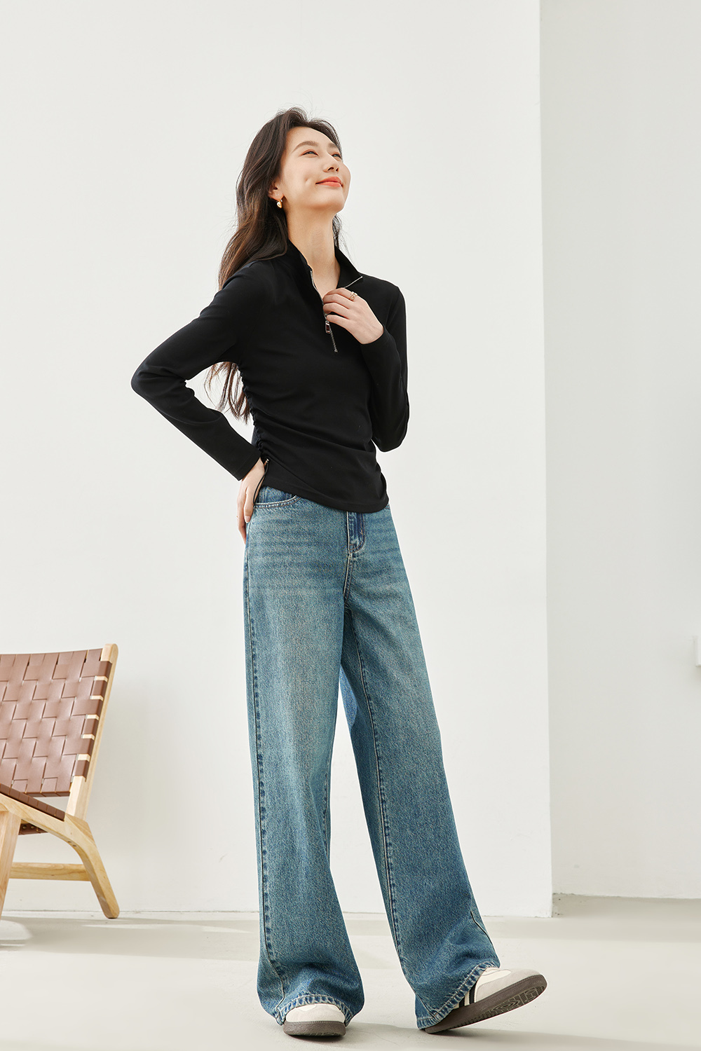 Casual Half-Zip T-Shirt