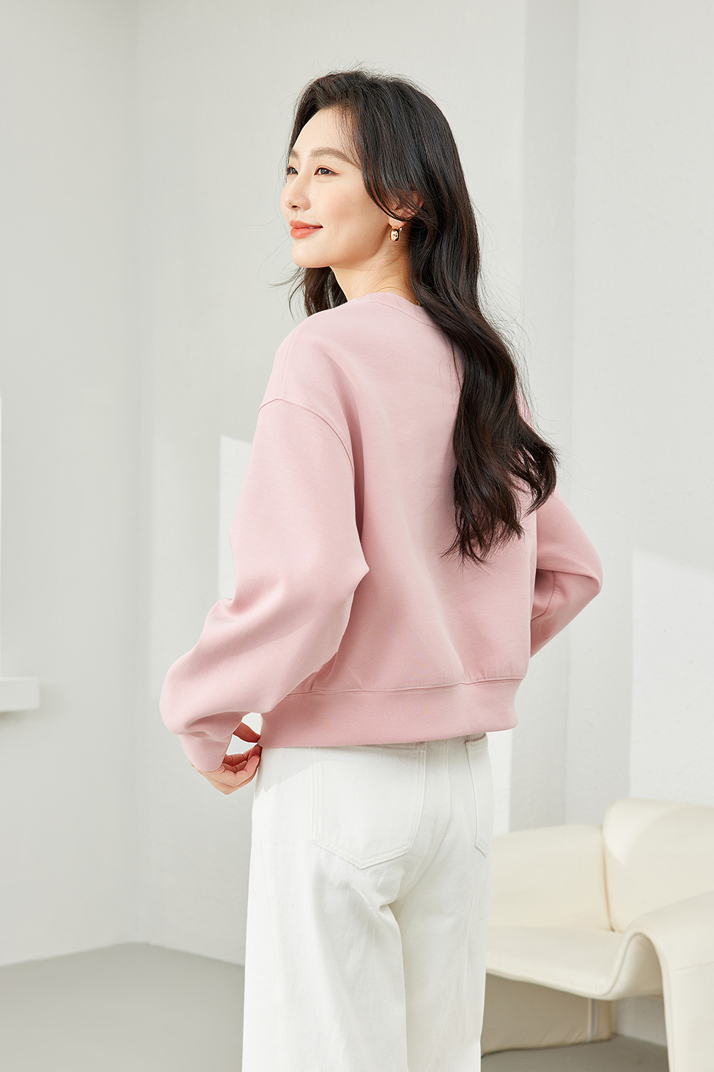 crew neck embroidered sweatshirt-VIMLYSTORE