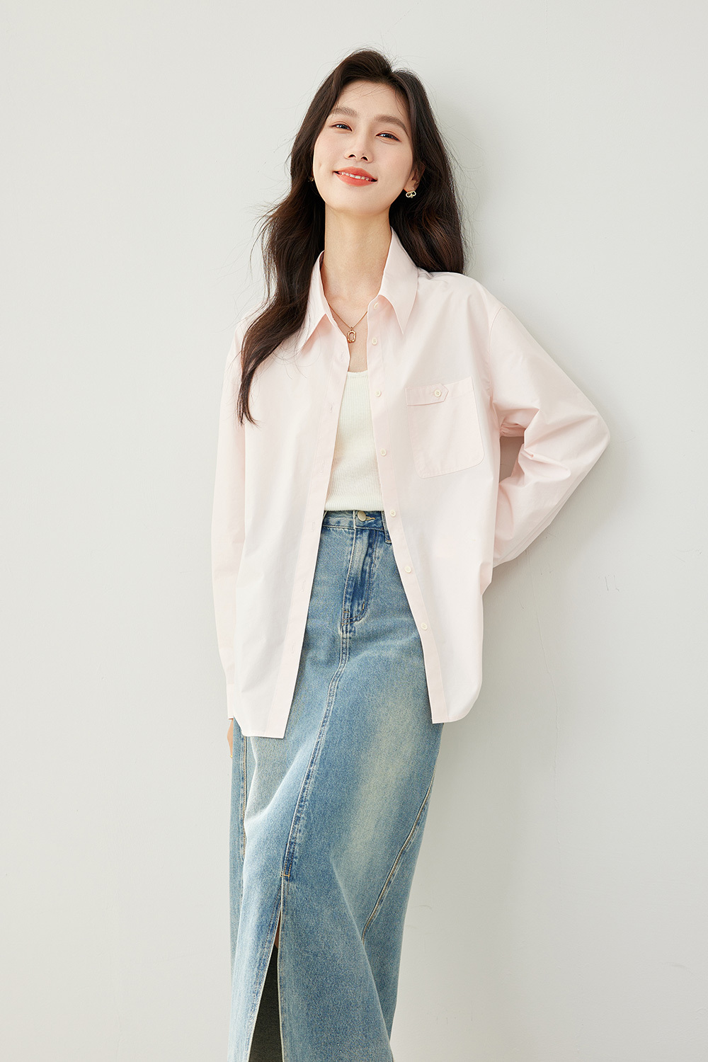 Turn-down Collar Lazy Cotton Shirt