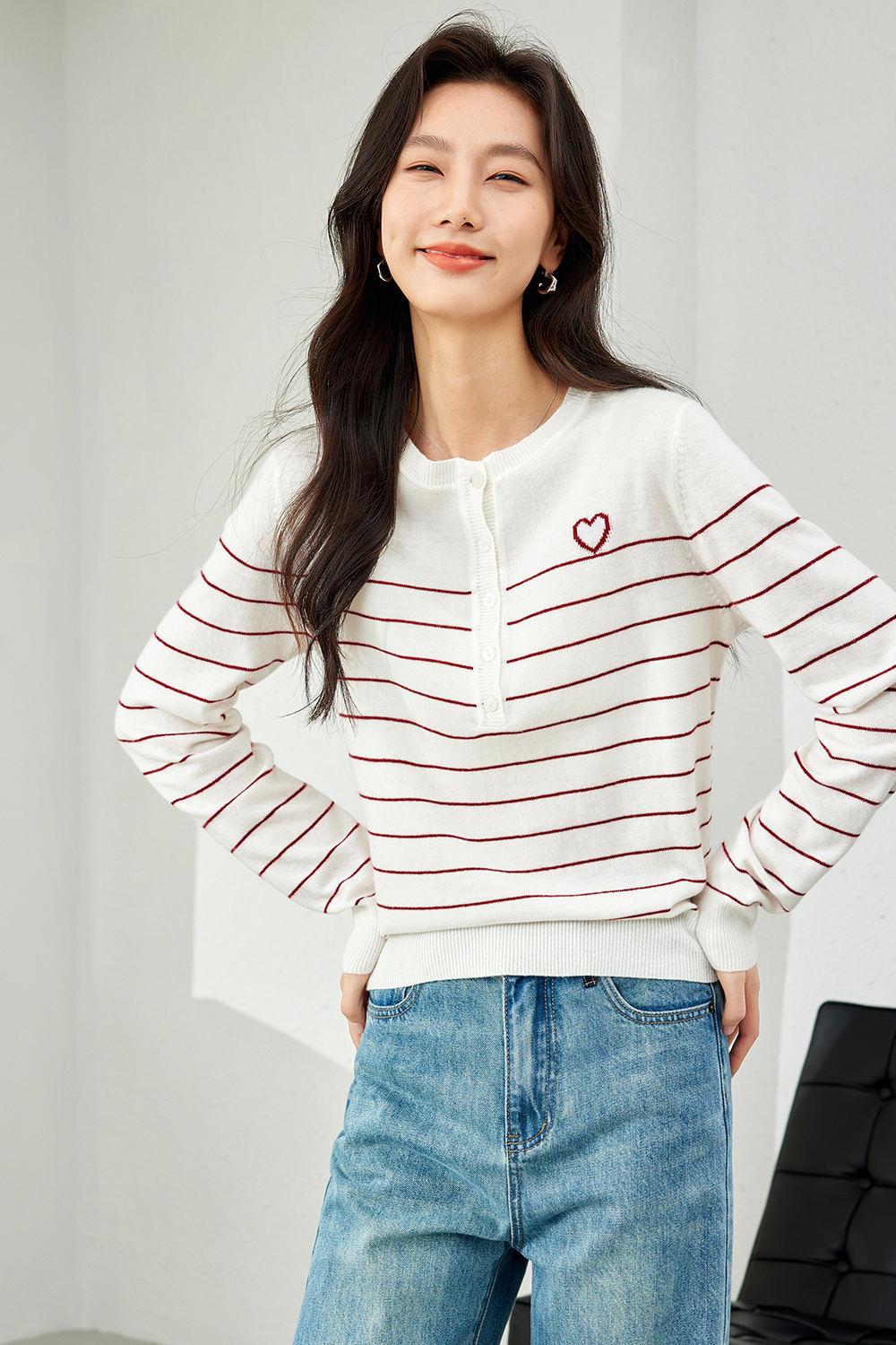 Crew Neck Wool-Blend Sweater