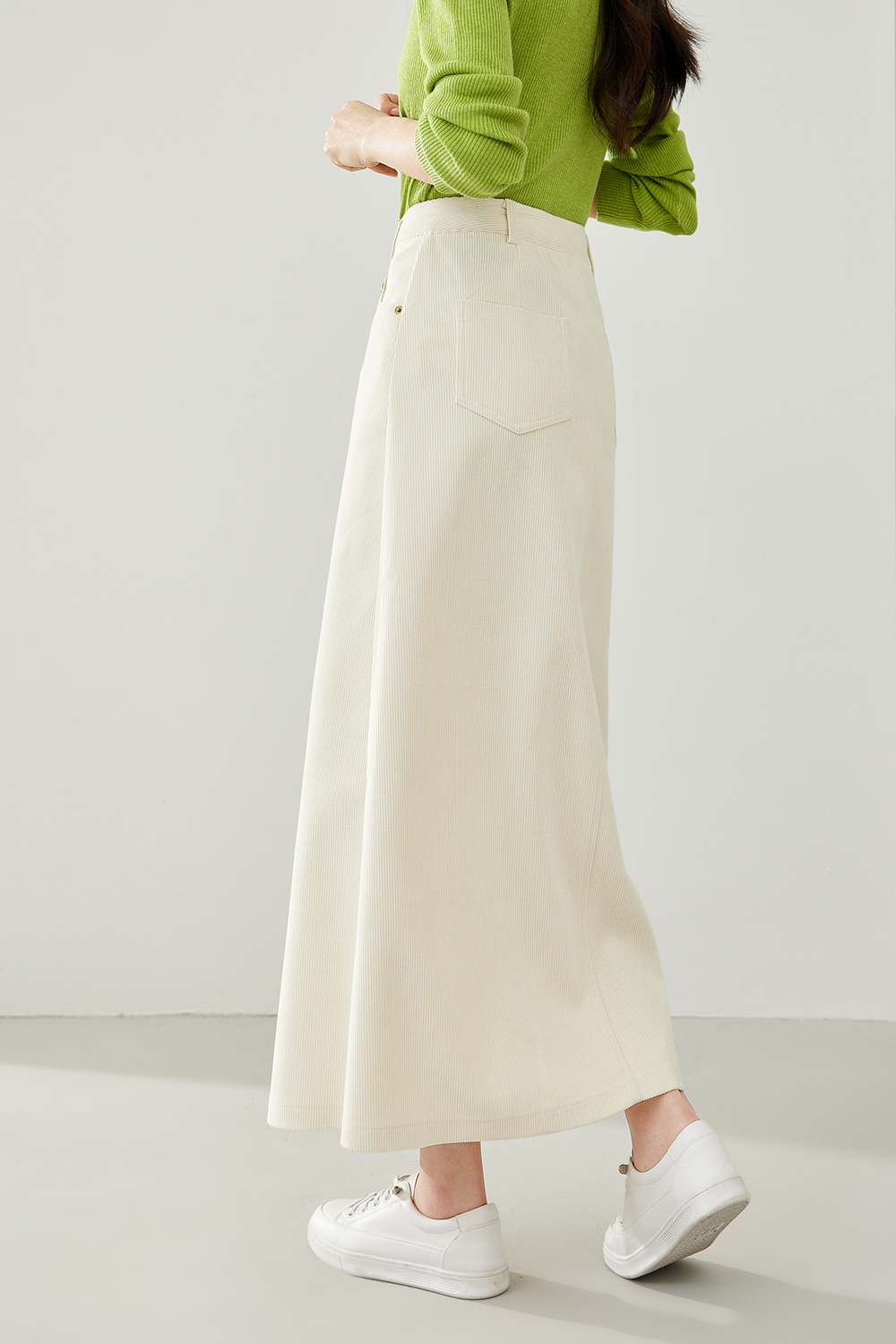 High-End Mid-Waist A-Line Skirt