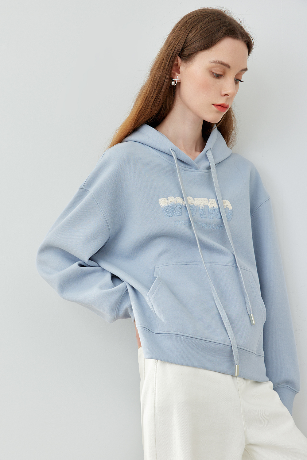 hooded embroidered sweatshirt