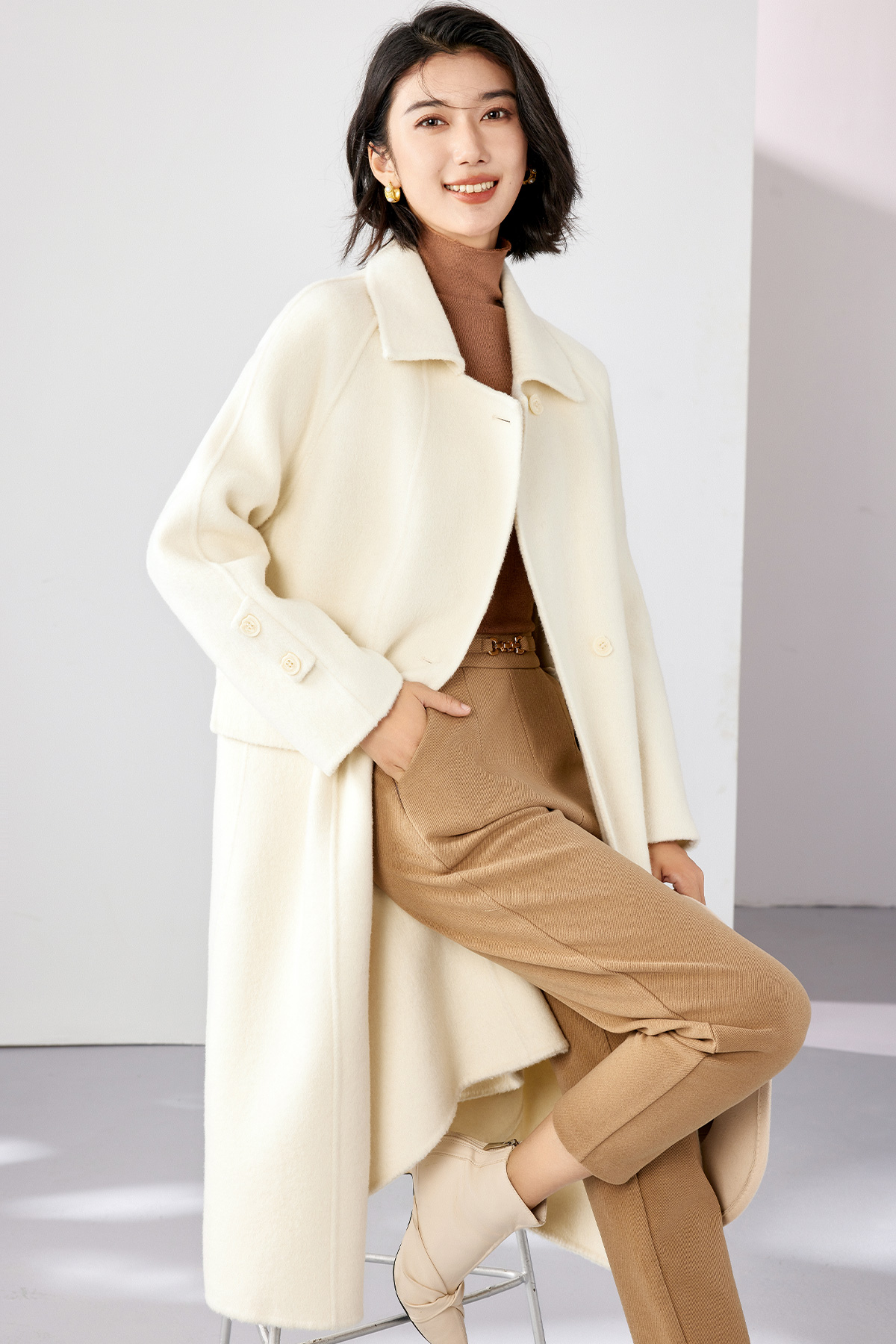 Minimalist Style Wool Coat-VIMLYSTORE
