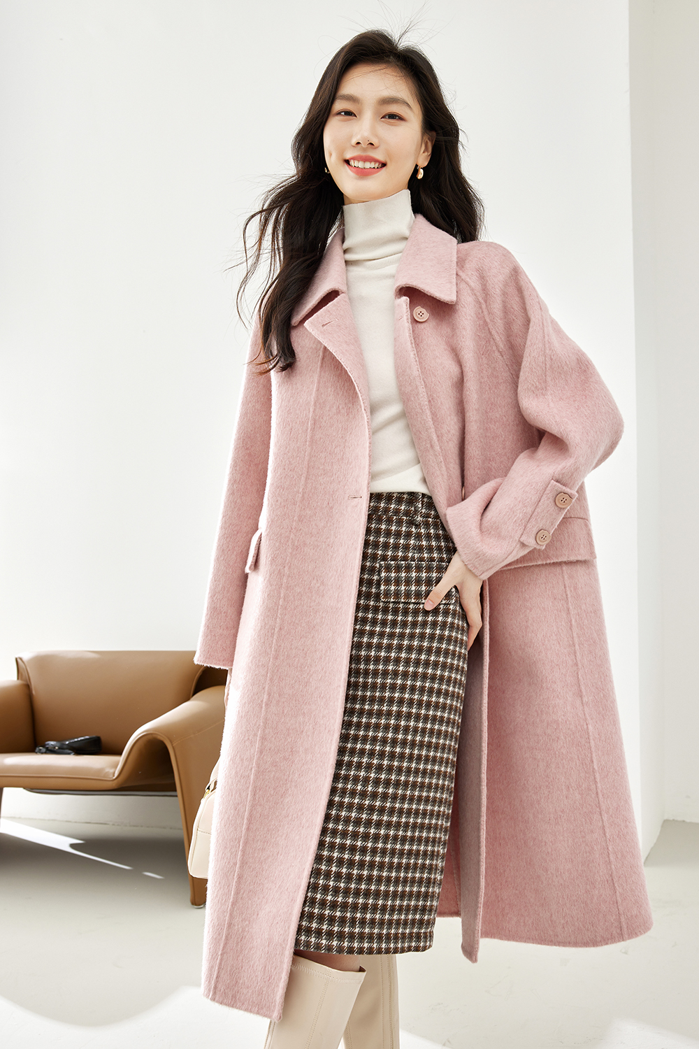 Minimalist Style Wool Coat-VIMLYSTORE
