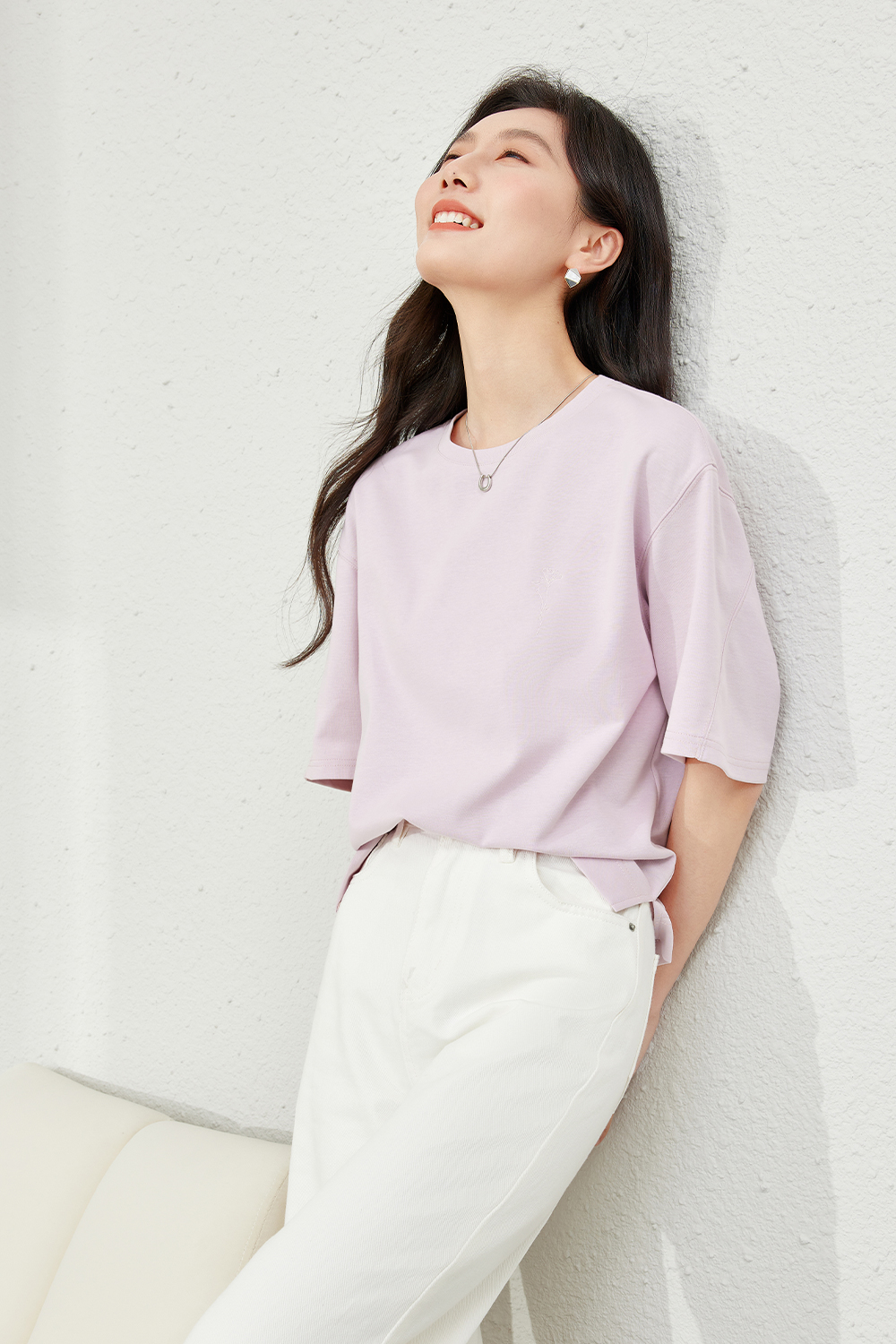 Solid Color Simple Short Sleeve T-Shirt