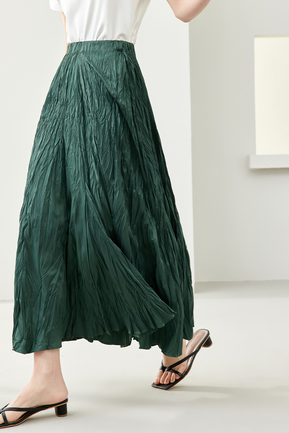 Flowy Pleated A-Line Skirt