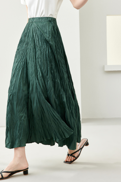 Flowy Pleated A-Line Skirt