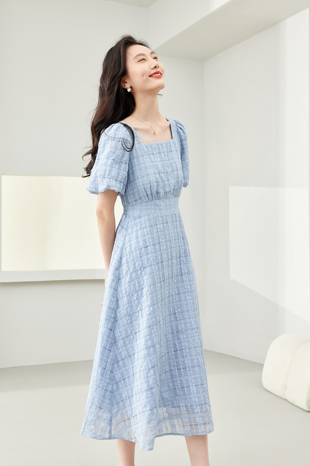 Hidden Plaid A-Line Skirt