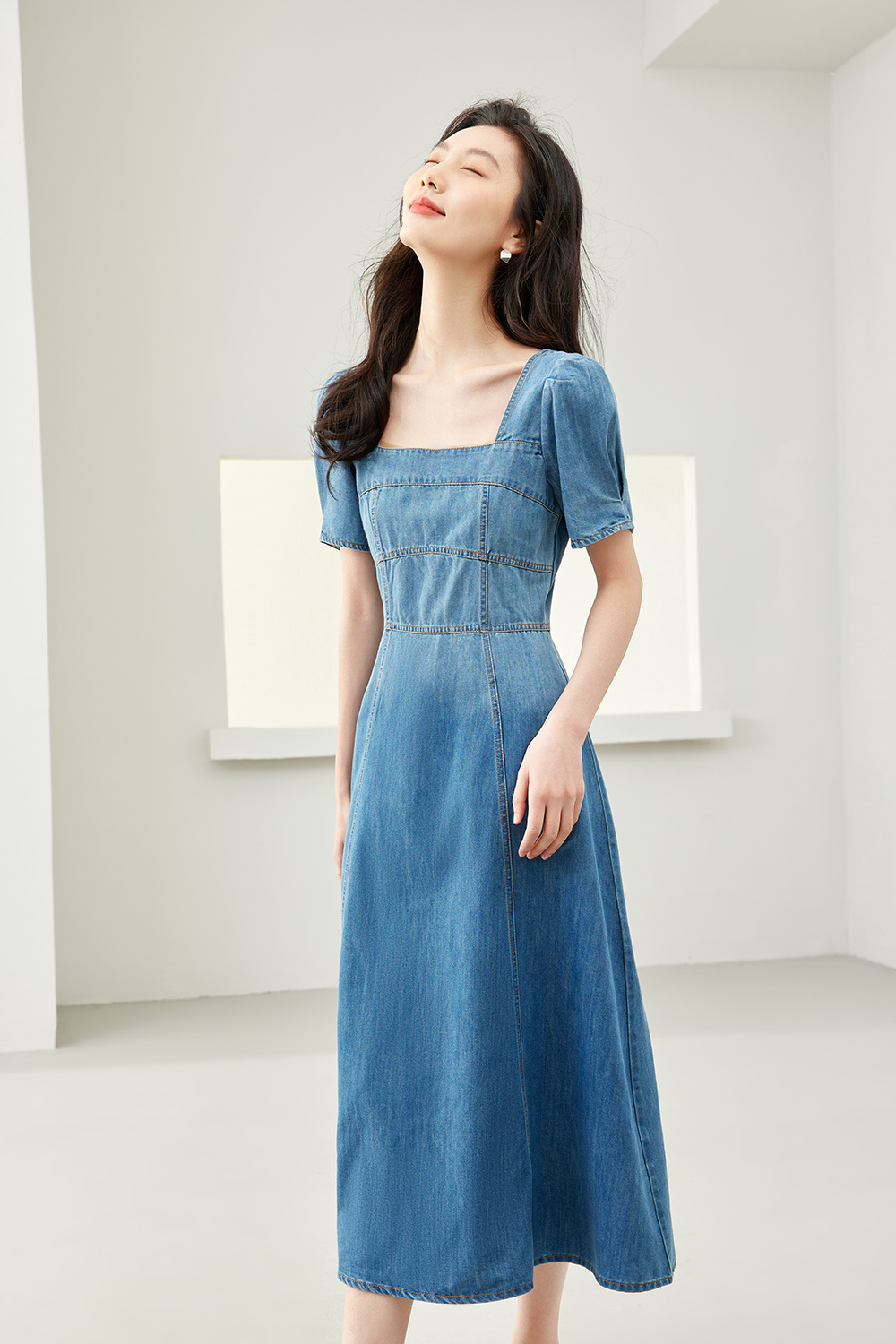 Gradient Denim Dress
