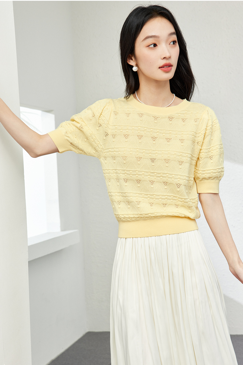 Sunshine Cotton Crew Neck Sweater