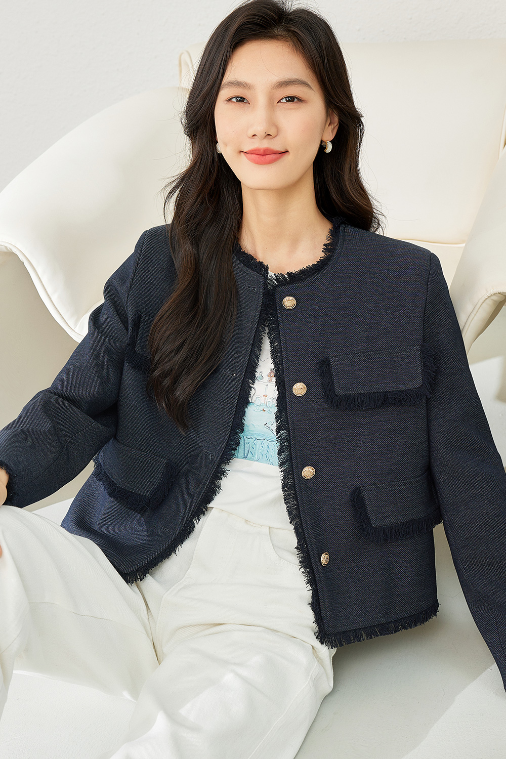 Stylish Tweed Short Jacket