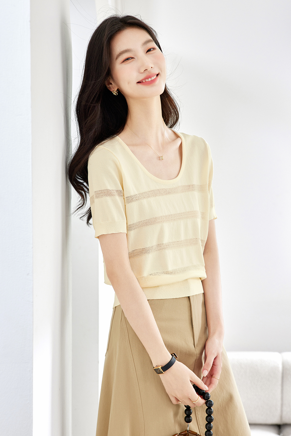 Striped Openwork Sweater