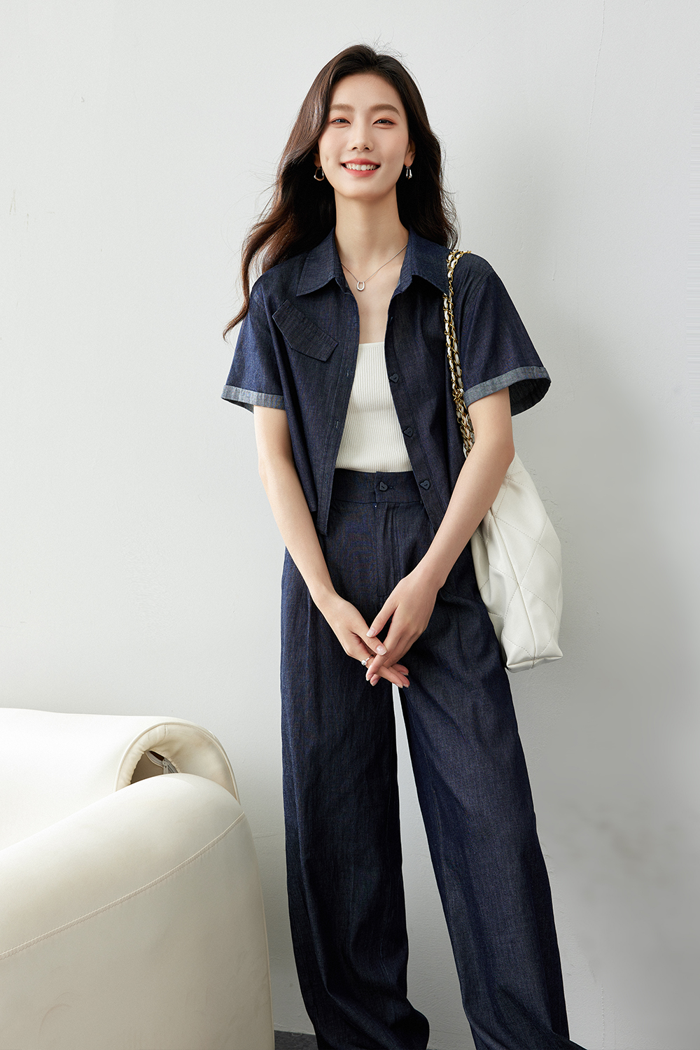 Pure Cotton Woven Denim Suit