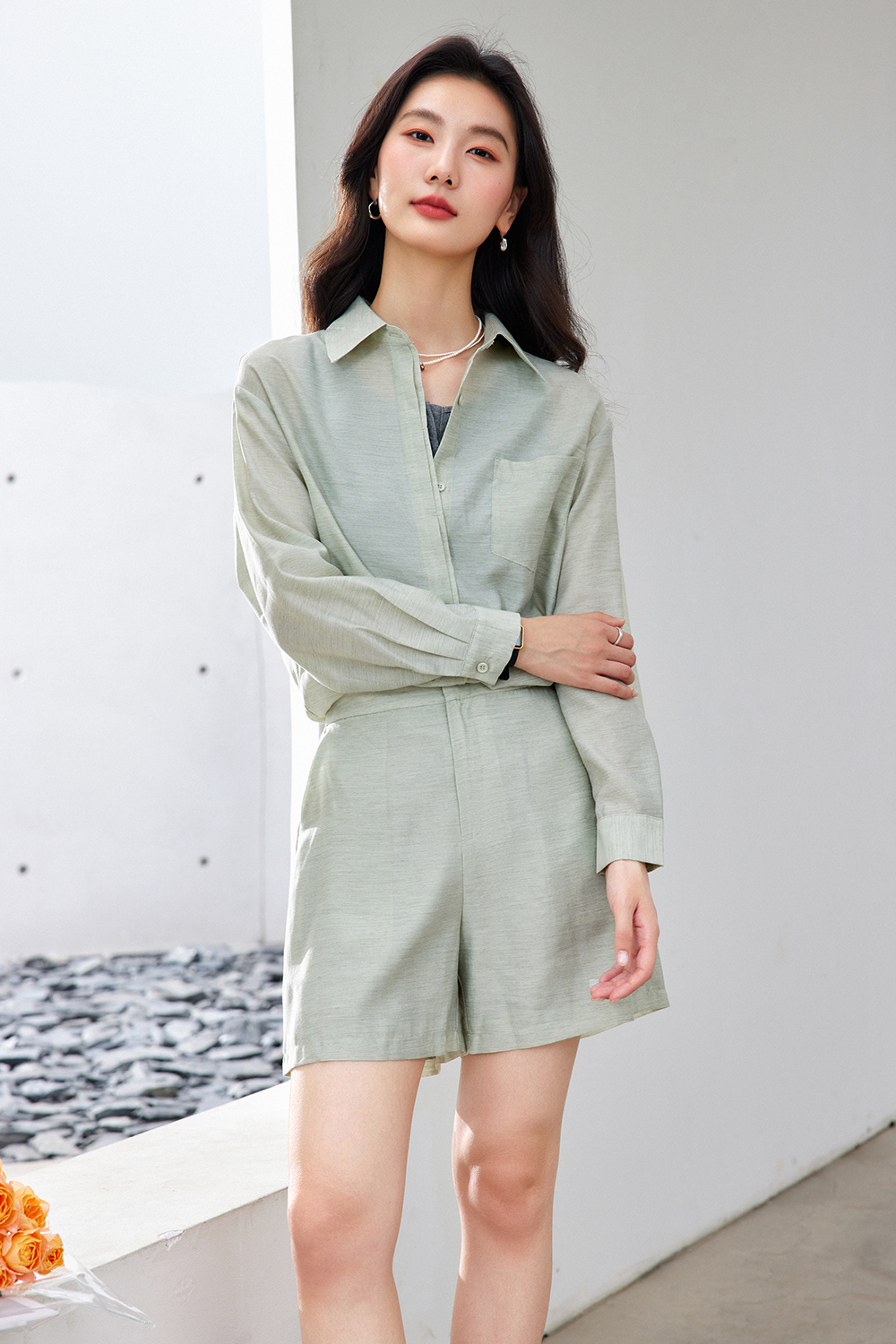 Solid Color Casual Suit