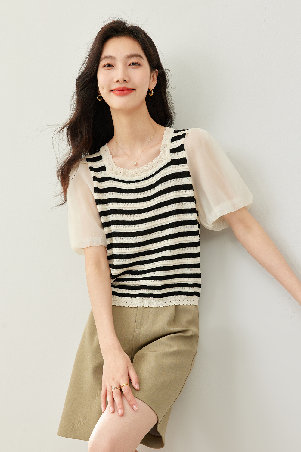 Fake Two-Piece Stitching Sweater