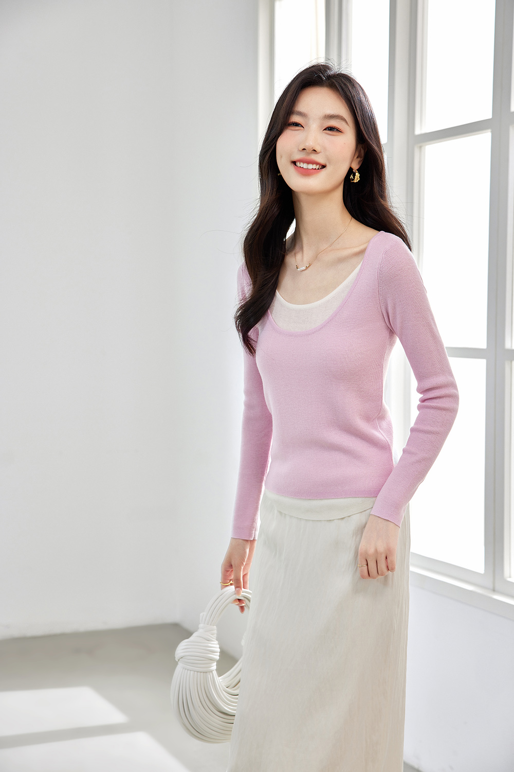 Fake Two-Piece Base Sweater