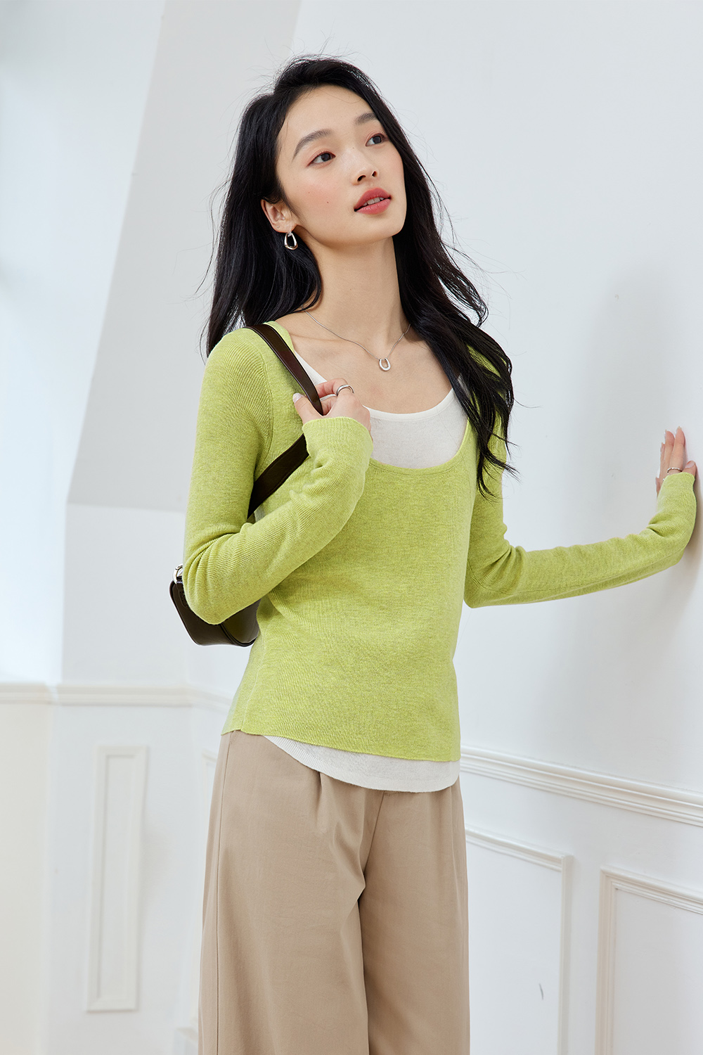 Fake Two-Piece Base Sweater