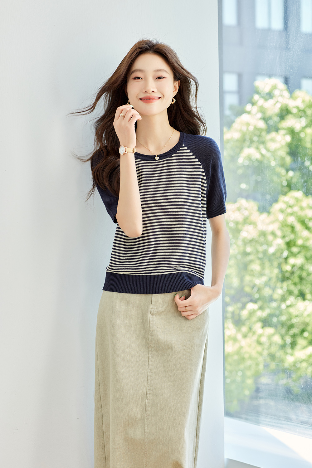 Striped Contrast Sweater