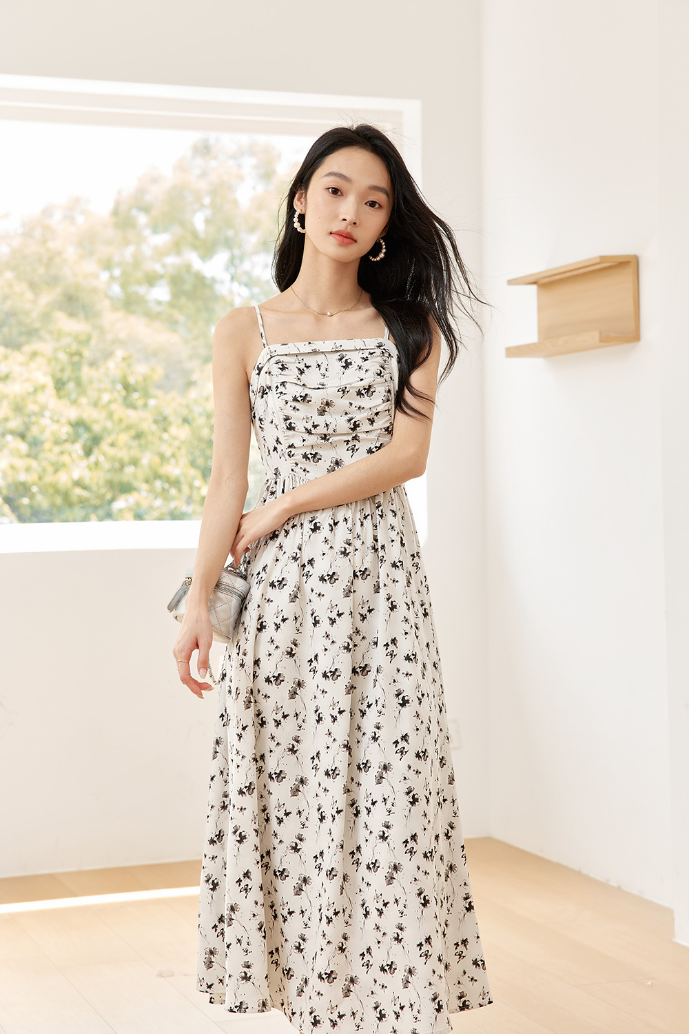 Floral Suspender Tube Top Long Dress