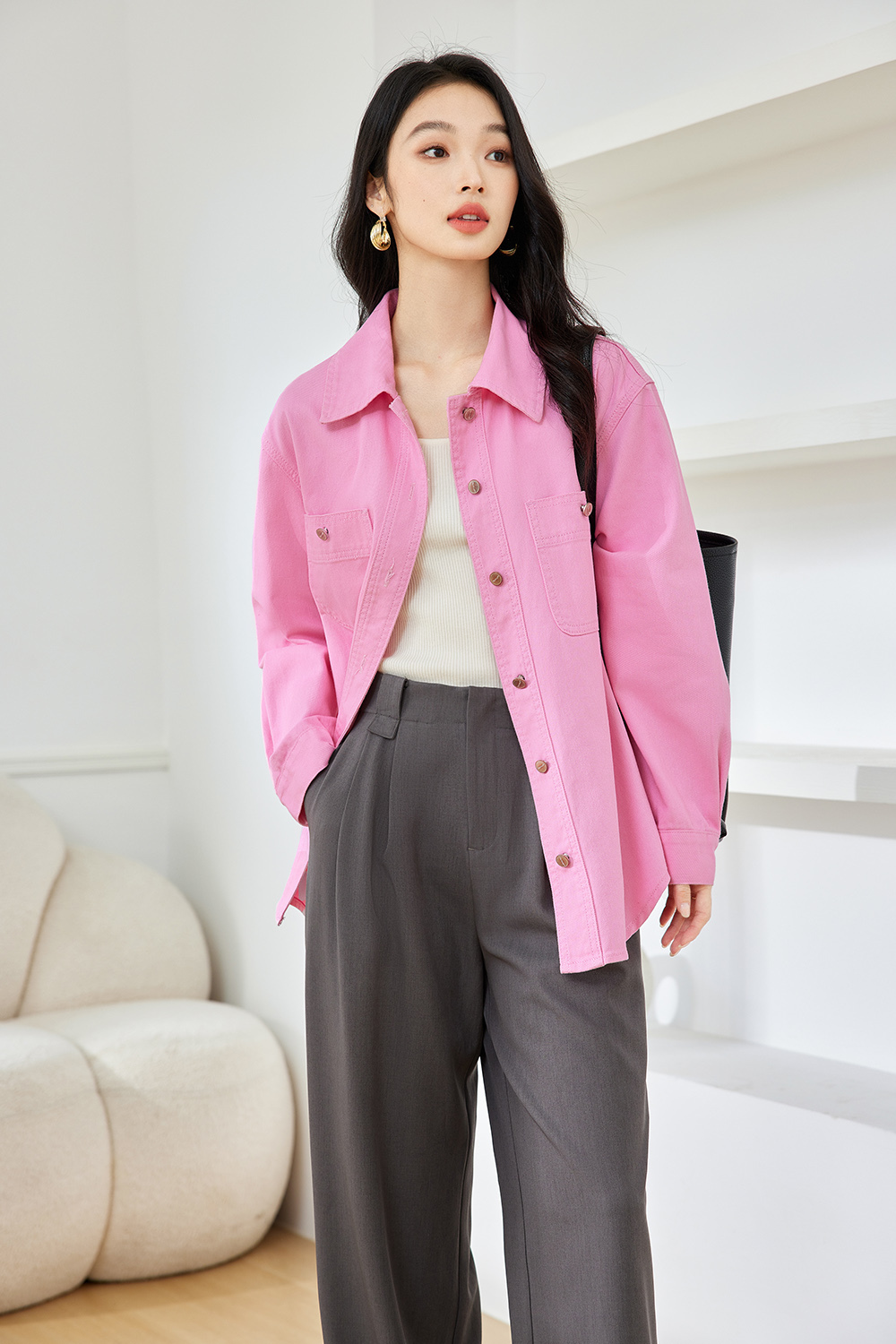 Age-Reducing Pure Cotton Denim Jacket