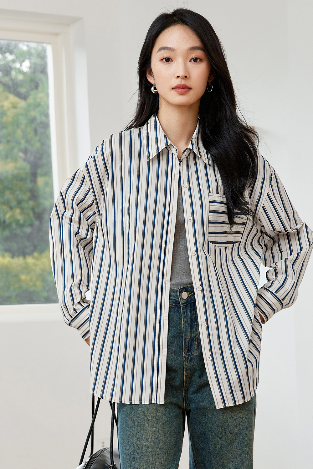 Pure Cotton Striped Fashion Shirt