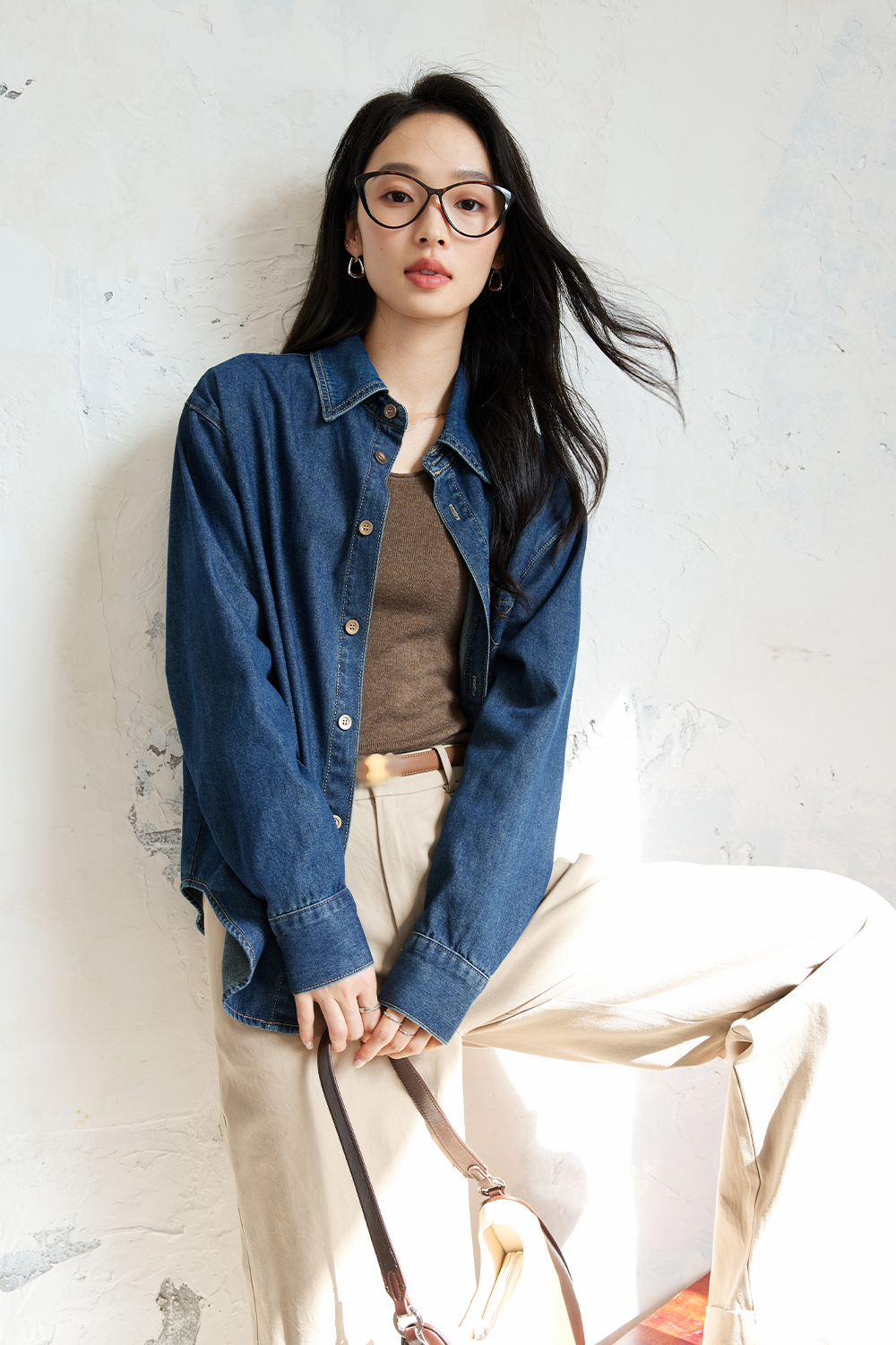 French Embroidered Denim Shirt